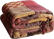 VANJOROY Bohemian Large Patchwork Sofa Bed Throw Blanket with Tassels For 2 3 Seater Settees,100% Chenille Soft Multi-function Throw for Couch Bedspreads Rug and Bed (150×190CM(60×75In))