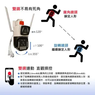 家視保 CS206 一機遠近雙鏡頭 雙錄影 防水戶外監視器 看得廣又看得遠