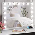 Large Hollywood Vanity Make Up Dressing Table Mirror Dimmable 17 LED Light Bulbs