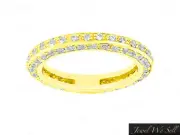 Genuine 1.02Ct Round Diamond Eternity Wedding Band Ring w/ Accents 14k Gold I SI
