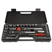 52 Piece 1/4, 3/8 and 1/2 Drive Socket Set SAE and Metric