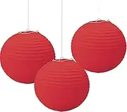 Round Paper Lanterns - Apple Red