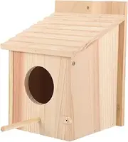 HANABASS Wooden Bird Cage Feeder Coop Home Cockatiel Hatch Kitchen Clear Garden Houses Slot Hanger Finch Nests Birdhouse Bird Nest Outdoor Decor Pole Hummingbird Macaw Nesting Metal