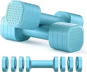 aFallz Adjustable Dumbbell Set of 2, 6 in 1 Hand Weights for Women, 0.9kg-2.27kg Fast Adjustable Free Weights Dumbbells Set with TPU Soft Rubber Handle for Home Gym Exercise Training