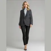 Johnston & Murphy Silky Animal Print Blazer Black Jacquard One-Button S NWT