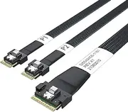 10Gtek SFF-8654 8i to 2xSFF-8654 4i 24G Internal SlimSAS Cable, PCIe 4.0, 85-ohm, 0.5-m(1.65ft)