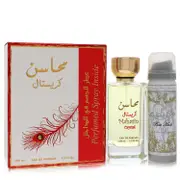 Lattafa Mahasin Crystal by Lattafa Eau De Parfum Spray with 1.7 oz Deodorant Spray 3.4 oz for Women