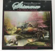 New Thomas Kinkade 750 Piece Shimmer Puzzle by Caeco - Stepping Stone Cottage