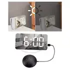Loud Alarm Clock with Bed Shaker LED Display Mirror Face Seniors Snooze Deaf