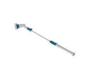 Electric Spin Scrubber Turbo Scrub Cleaning Brush Cordless Chargeable Bathroom Cleaner with Extension Handle Adaptive Brush Tub - White