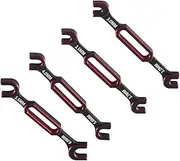4pcs RC Car Wrench Turnbuckle Wrench 3/3.2/3.5/3.7/4/5/5.5/6mm Turnbuckle Ball End Joint Remover, Black+Red