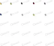 [Lubgitsr] 18G 20G 30 Pcs Nose Studs Retainers Acrylic Clear Nose Rings Bone Pin Nose Screw Studs Nose Piercing Men Women Body Jewelry for Surgery Mri, 15 x 10 x 2 cm, Acrylic, 304 Stainless Steel, 304