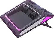 IETS GT300 Double blower Laptop Cooling Pad for 14-17 Inch gaming Laptop, Cooler Pad with Dust filter, flexible rubber ring, colorful lights,Adjustable Mount Stand,Third gear speed