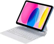 Magic Trackpad Keyboard for iPad A16 (2025) / iPad 11th Generation 11 inch, Magnetic Back, Folio Stand, 7-Color Backlit Keyboard, Multi-Touch, Rechargeable, BT Wireless (White)
