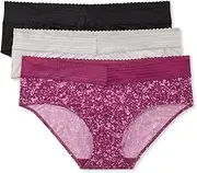 [Warner's] Women's Blissful Benefits Dig-Free Microfiber Lace Hipster 3-Pack Wrw251hp12w