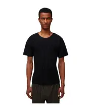Homme Plissé Issey Miyake MC May Drop Shoulder Pleated T-Shirt 3 Black