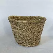 Round Woven Sea Grass Storage Basket Home Decor Organization Medium Size