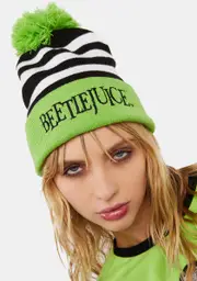 [Dolls Kill X Beetlejuice] Fright Of Their Lives Knit Beanie