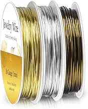 3 Pack Jewelry Wire, 18-Gauge Tarnish Resistant for Jewelry Making, Copper Wire for Jewelry Making and Crafting (Gold, Silver and Bronze)