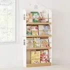 Kids Bookshelf Wall Mounted, 4-Tier Book Shelf Organizer, Tall Wooden Childre...