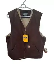 NWT Men's Carhartt Washed Duck Sherpa Lines Relaxed Fit Large Tall