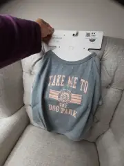 NWT Grayson Pup The Label Grey Large Dog Shirt " Take Me To The Dog Park"