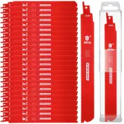 25 Bi-Metal Reciprocating Saw Blades for Nail-Embedded Wood with Organizer Case