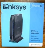 Linksys Arena 6 AX1800 E7350 WiFi 6 Dual-Band Mesh Router 1.8 Gbps 1500 sq ft