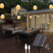 Solar String Lights Outdoor with Remote Waterproof 33 Feet 100 LED Warm White
