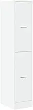 vidaXL Apothecary Storage Cabinet - Engineered Wood in White - 4 Drawers - Metal Handles - 30 x 41 x 144.5 cm - Living Room/Bedroom/Office