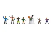 NOCH TT Scale Children in the Snow (w/snowman)