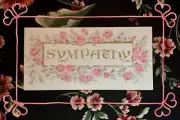 Vintage Greeting Card Sympathy Die Cut Window Roses Gold 1930s Env NOS
