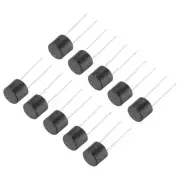 10Pcs Cylindrical DIP Mounted Miniature Micro Fuse , 1A 250V, Black