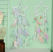 New Cute Star Dream catcher Room Wall Hanging Decor with Light Colorful Feather