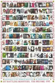 Monsters Poster King Kong Godzila Vampires Jack the Ripper Columbus Chupacabra