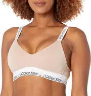 Calvin Klein Women Cotton Naturals Lightly Lined Wireless Bralette, Nude, 1X