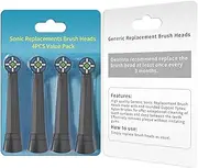 QUALITEETH Replacement Heads ”Compatible with” Oral B IO Electric Toothbrush,Toothbrush Brush Heads Compatible with” IO 3/4/5/6/7/8/9 Series, 4 Count Plaque Control (Black, Standard)
