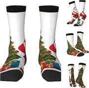 [BWLHJKE] Santa Claus Christmas Tree Xmas Crew Socks Hiking Running Thick Cushion Athletic Socks Casual Calf Sock