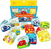 Super Bath Book Set of 12 (Set of 4: Fruit, Ocean, ABC, Numbers Books + Set of 4: Color Recognition Bath Books, Yellow, Green, Red and Blue + Set of 4: ABC Animal Bath Books.