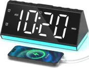Digital Clock Loud Alarm Clock for Heavy Sleepers Adults Bedside Black+white
