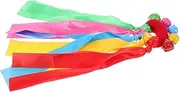 JOINPAYA Rainbow Hand Kite with Ring Sensory Dance Streamer for Colorful Ribbons for Activities for Birthday Parties and Kindergarten Exercises Circus Skills Equipment