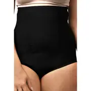Cupid Shapewear Just Enough Plus Size Ultra High Waist Shaping Brief-Black