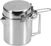 Labymos 1L Stainless Steel Cooking Kettle Portable Outdoor Camping Backpacking Pot with Foldable Handle