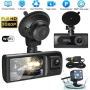 1080P Car DVR Dual Lens Dash Cam Front and Inside Video Recorder Camera G-Sensor