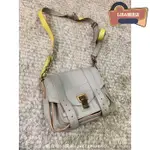 PROENZA SCHOULER PS1 全真皮（牛皮 ）拼色 特殊款 好看的灰色搭配黃色 如圖片 可側背【法國】