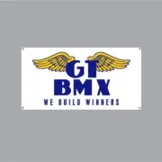 GT - BMX "We build winners" White Banner - old school bmx