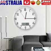 12" LCD Display Wall Clock with Date/Month/Week/Temperature Silent Non-Ticking