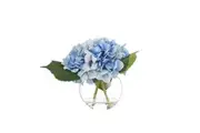 Rogue Artificial Hydrangea Flowers in Sphere Vase Floral Bunch Home Decor Blue