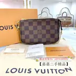 LV 路易威登 POCHETTE 麻將包 棕色棋盤格 鏈條包 零錢包 手拿包 單肩包 N58009 迷你