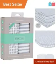 Waterproof Bassinet Sheet 2-Pack Set, 100% Cotton, Jersey Knit, Baby Bedding